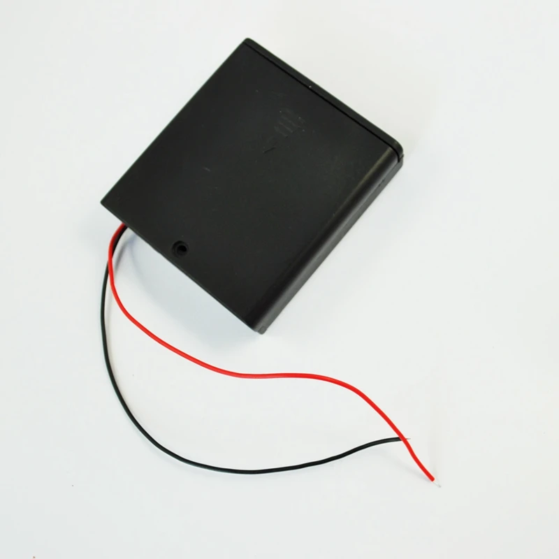 SODIAL(R) Plastic On/Off Switch 4 x 1.5V AA Battery Case Holder w Cap Black |