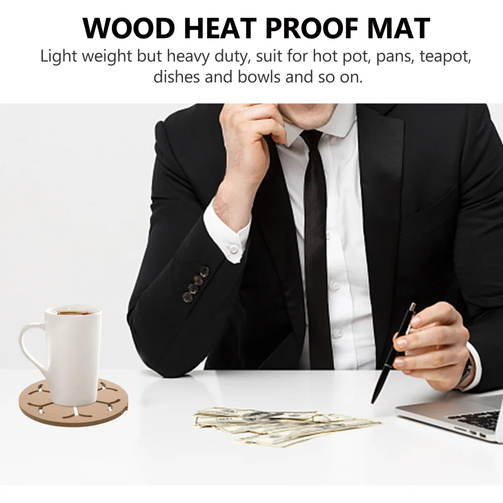 

24pcs Hollow Wooden Coaster Heat Resistant Cup Mug Mat Placemat Kitchen Decor