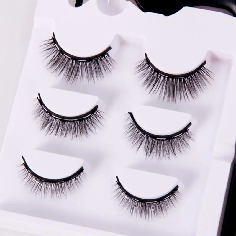

3 Pairs 3D Magnetic Eyeliner Liquid False Eyelashes Set Magnet Fake Eyelashes Easier To Wear Lashes Makeup Cosmetics
