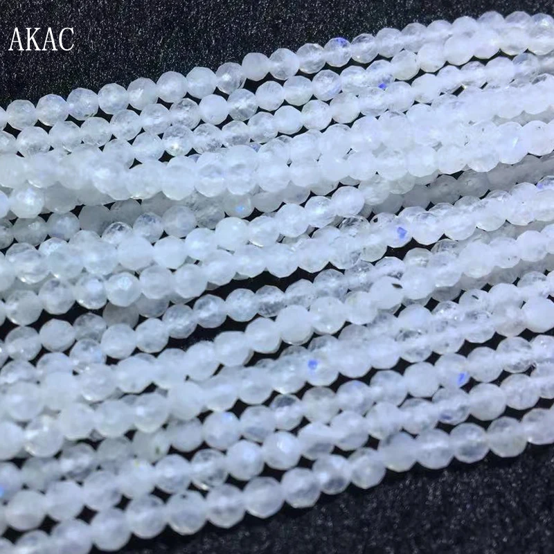 

2strands/set Approx3+-0.2mm natural moonstone faceted loose seed beads for jewelry diy making design