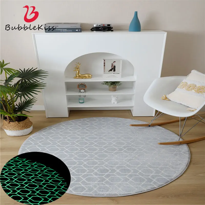 

Пузырь поцелуй светящийся плюшевый ковер для гостиной пушистый коврик светящийся для спальни круглые ковры Противоскользящий пол серый мя...