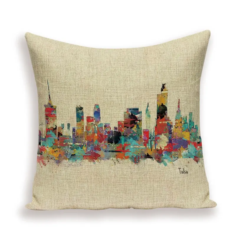 Винтажный чехол для подушки в стиле Парижа Современная Художественная всемирно