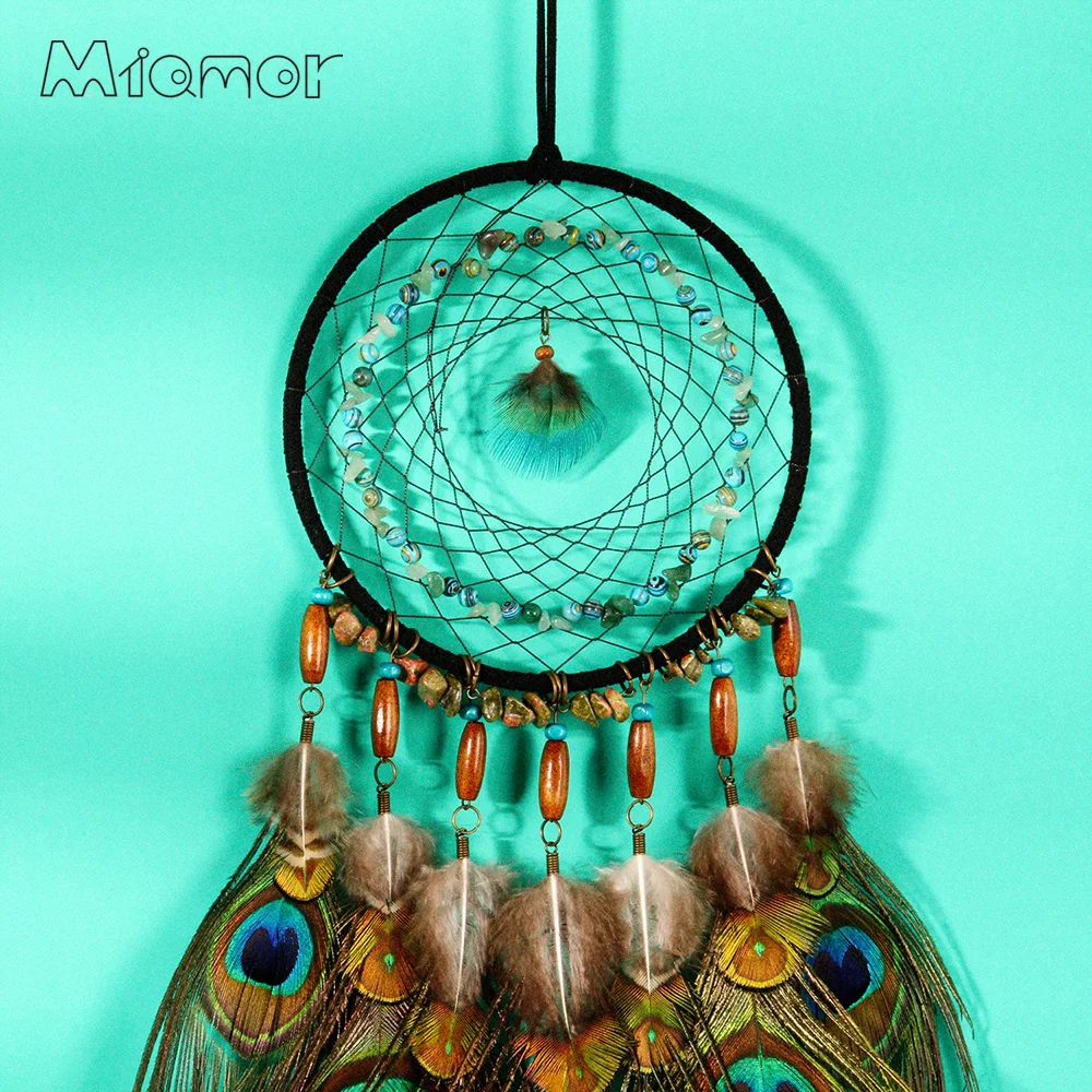 MIAMOR Ловец снов с павлиньими перьями декор для детской комнаты свадьбы и дома
