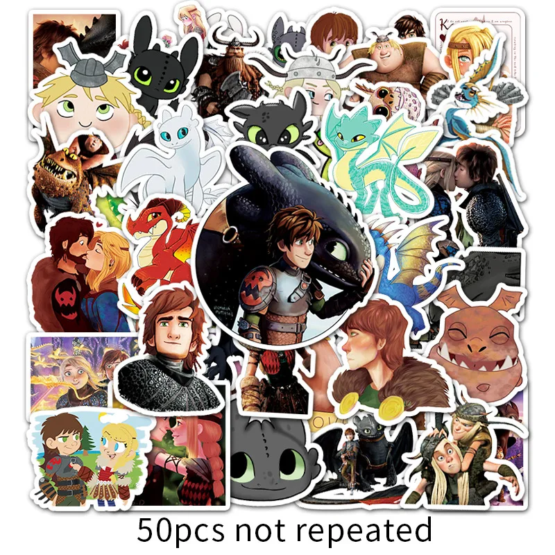 50 шт./компл. футболка с изображением героев мультфильма Как приручить наклейки