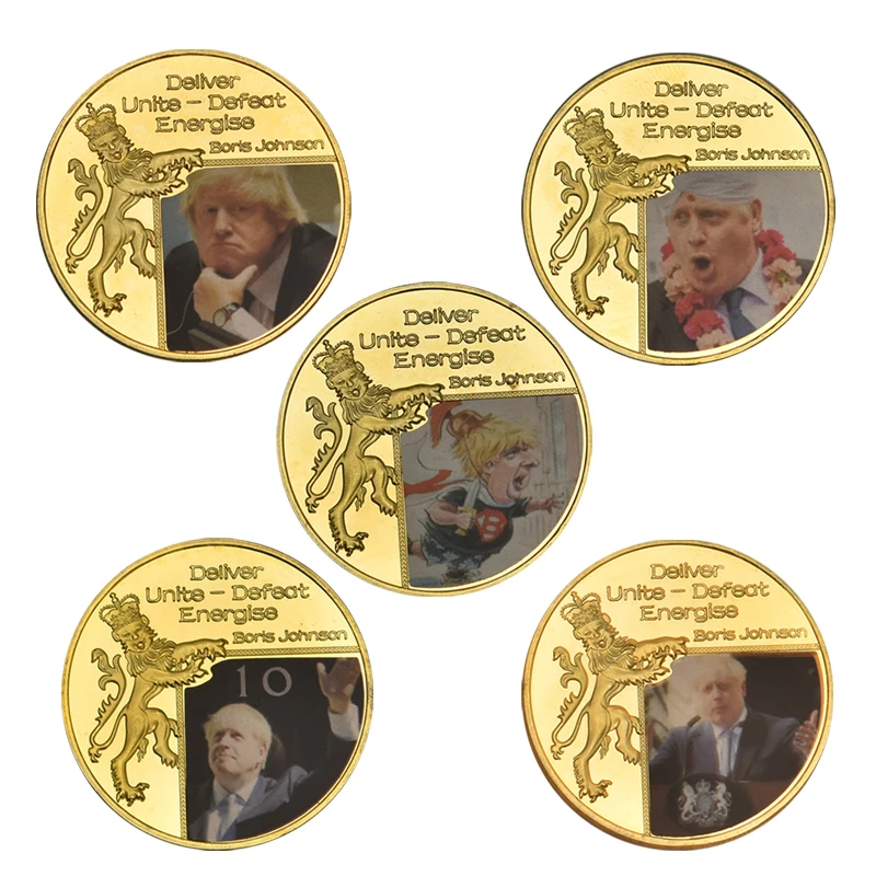 Позолоченные монеты WR с держателем для монет 5 шт. британская Премьер лига Борис