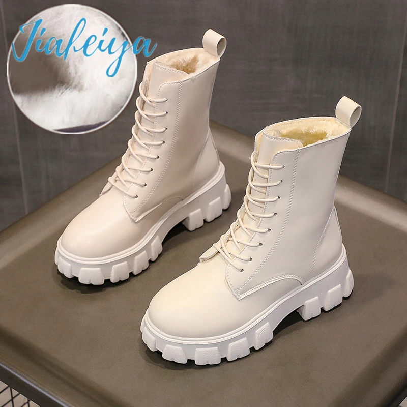 

Женские ботинки со шнуровкой, теплые мягкие и удобные ботильоны на толстой подошве, с плюшевой подкладкой, на платформе, 2021