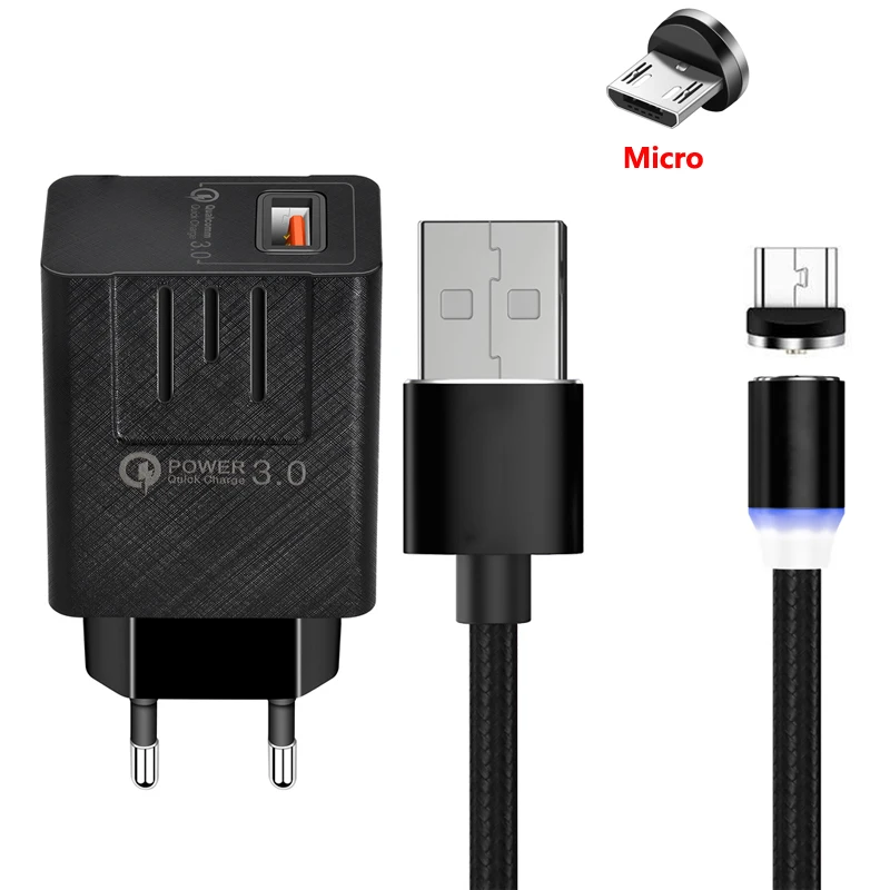 Магнитный Micro USB кабель для быстрой зарядки OPPO A1 A3 A5 A7 F9 R17 F11 Pro Honor 8A 8C 8S 8X быстрое