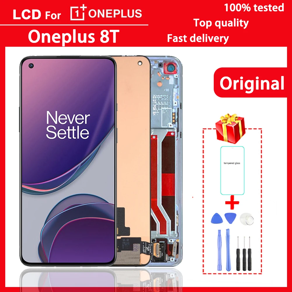 

Original 6.55" Display For Oneplus 8T LCD Screen Touch Digitizer Assembly For 1+8T KB2001 KB2000 KB2003 KB2005 LCD Display