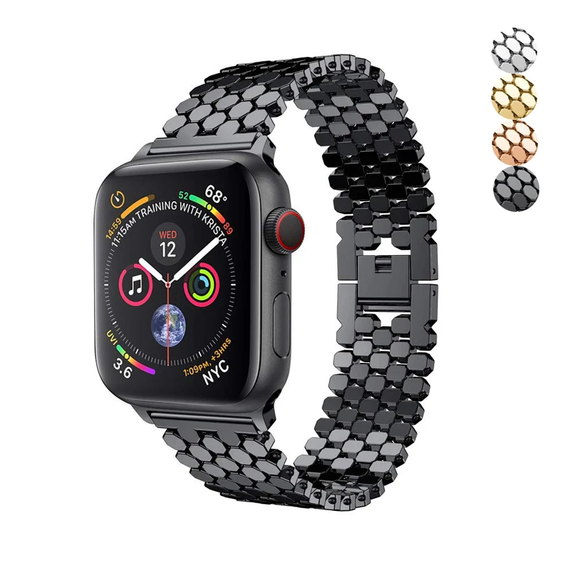 Браслет из нержавеющей стали для Apple watch band 42 мм 38 металлический звеньевой браслет