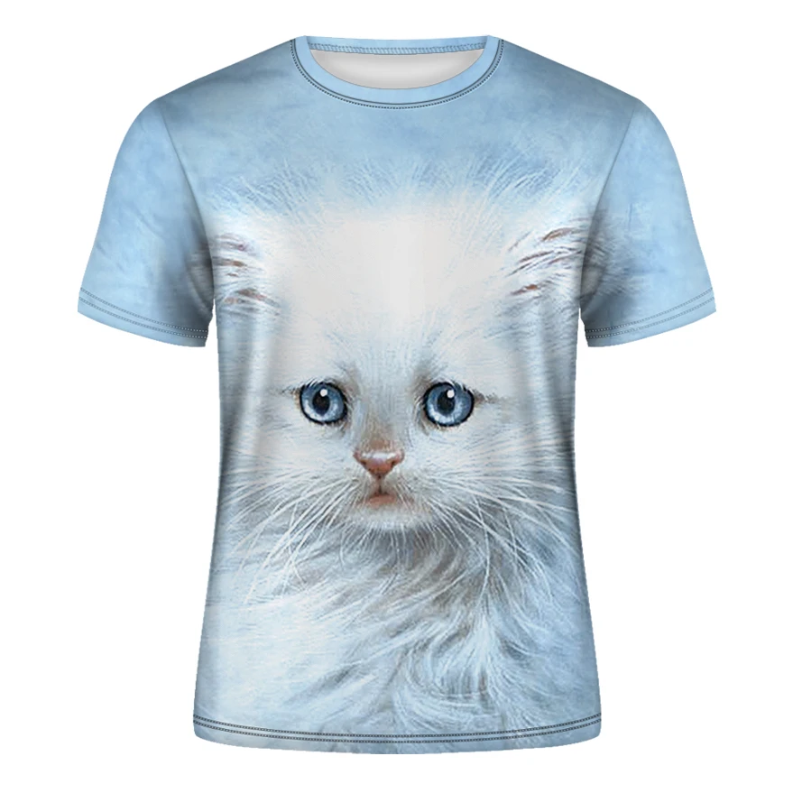 Новинка 2020 3D футболка с милым котенком кошкой едой тако пиццей Забавные топы