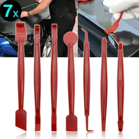 7pcs red car auto wrap vinyl tool kit 3d carbon fiber decal film squeegee felt kit car tuning accessories products universal