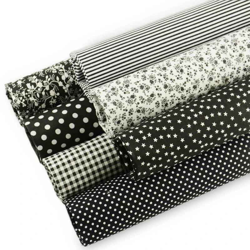 Booksew Dark Printed Flower Plain Cotton Fabric 7 PCS/lot Fat Quarter Bed Sheet Bundle Scrapbooking Art Work|plain cotton fabric|cotton fabricfat