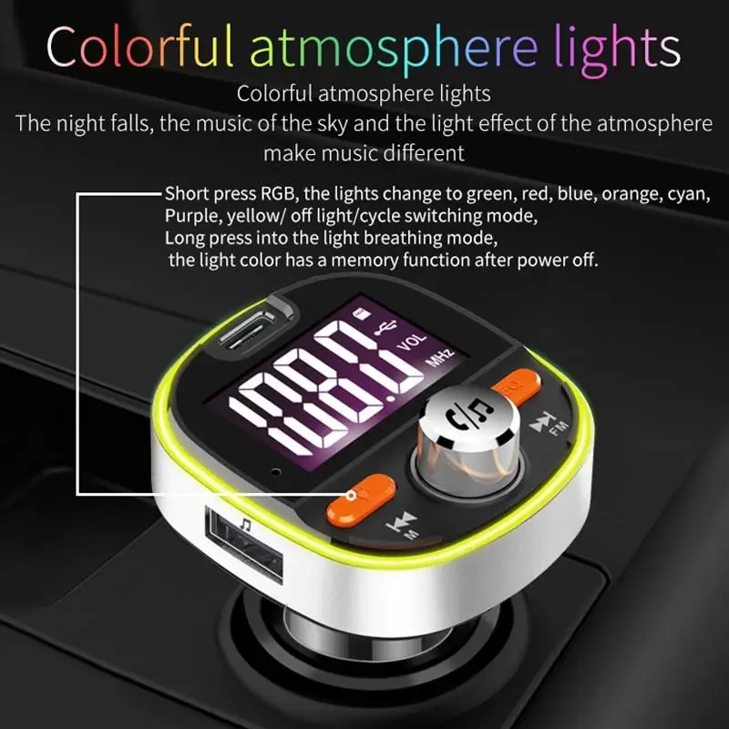 FM-модулятор с Bluetooth 5 0 автомобильный комплект громкой связи аудио mp3-плеер PPS QC3.0