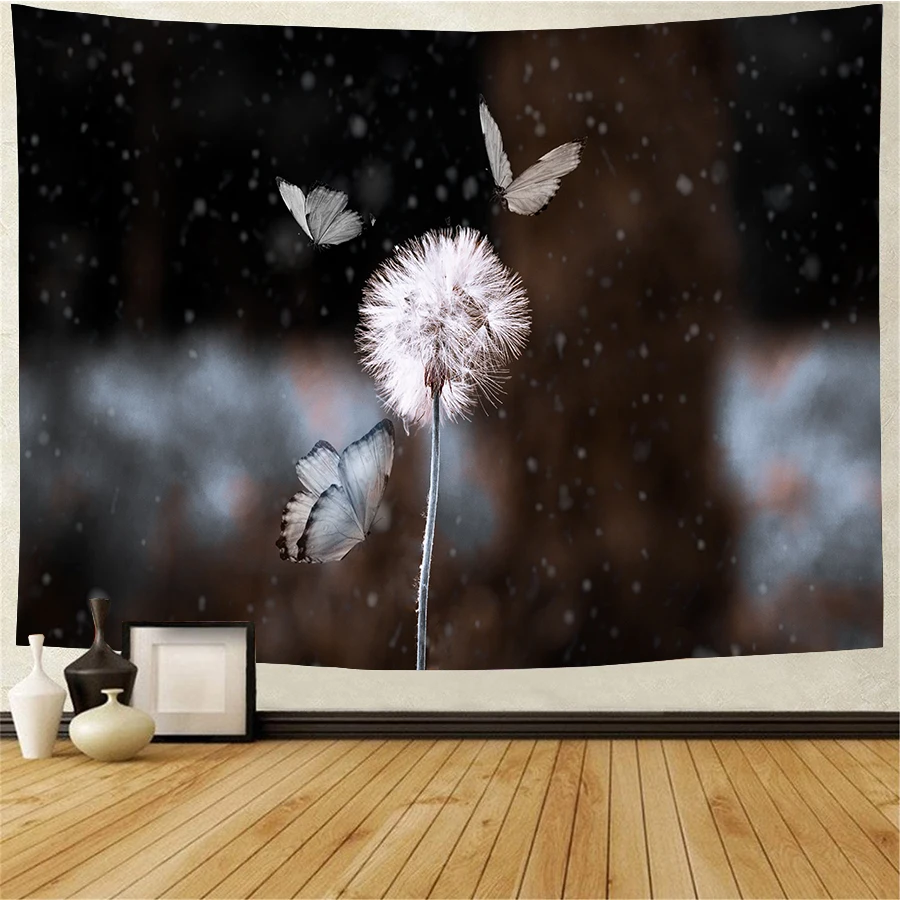 SOFTBATFY одуванчика и гобелен с изображением бабочек изголовье стены искусства