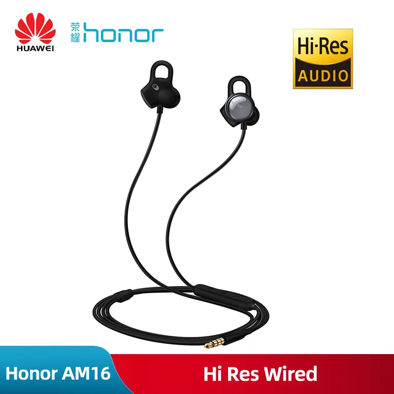Оригинальные наушники Huawei Honor AM16 Hi Res проводные вкладыши 3 5 мм с пульсометром