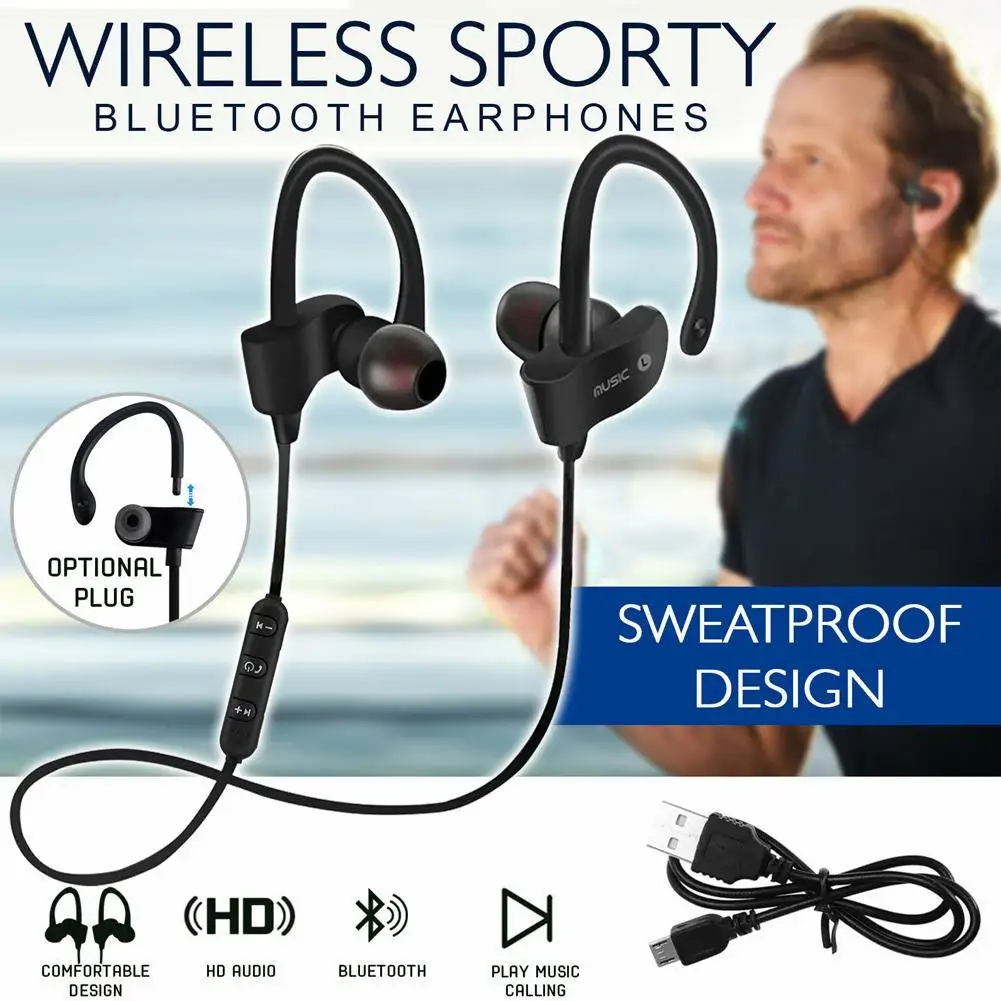 Bluetooth наушники, беспроводная стерео Спортивная гарнитура, музыка, громкая связь, BT наушники, наушники с защитой от пота, Bluetooth наушники