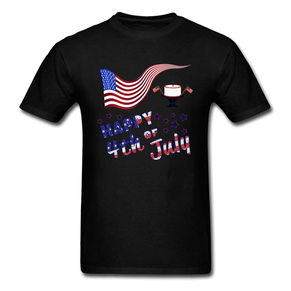 

Happy 4th of July T Shirt Flag Cake T-shirt Men Independence Day Tshirt 100% Cotton Tops Tees USA Stars Clothing Printed