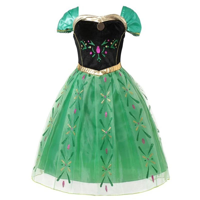 Платье Анны для девочек Elza 2 Косплей Костюм детей платья принцессы Спящая