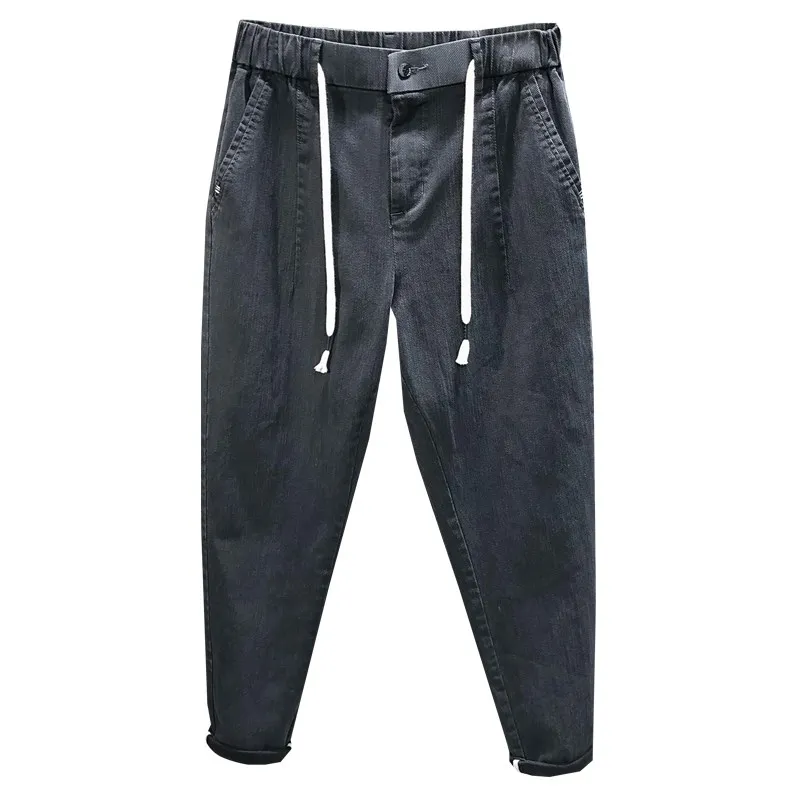 Spring Autumn Harem Jeans Men's Straight Loose Harlan Pants Elastic Waist Casual Plus Size 5XL Men Trousers