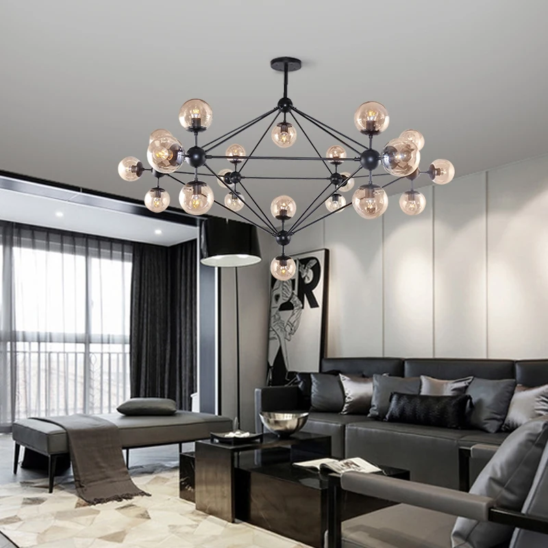 Купить Винтажные люстры, стеклянная Волшебная люстра, Потолочная люстра в стиле лофт, внутреннее освещение для гостиной, спальни, кухни, промышлен...