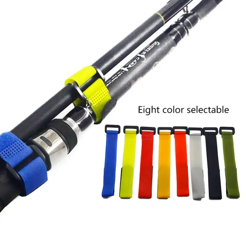 

Tied strap nylon button strap anti-tie fishing rod binding outdoor fishing gear accessories Random Color very economic!