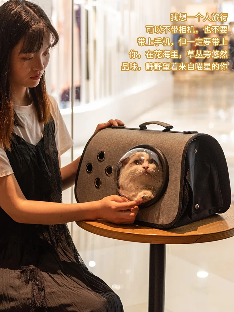 Дорожный рюкзак для переноски кошек сумка на плечо с окошком щенков уличная и