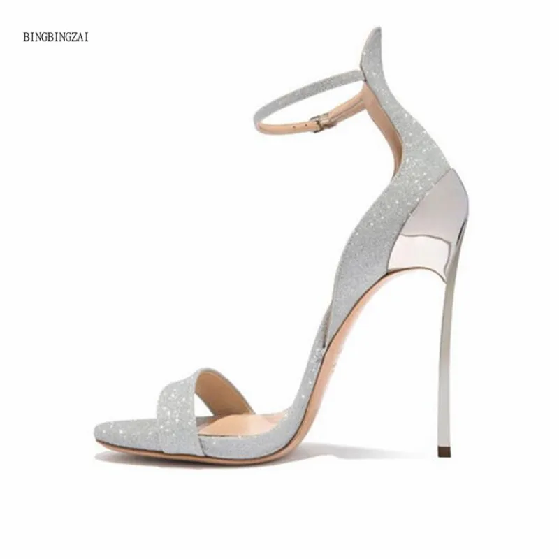 The New Women's sandals shoes woman superstar 12CM Iron root Thin Heels Fashion Show high quality Wedding 3-13 14 BBZAI