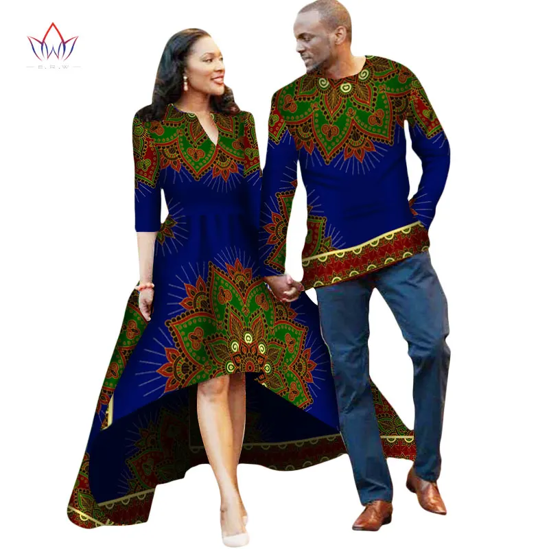 25 Африканская пара одежды для влюбленных платье Vestidos Мужская рубашка традиционные платья Африканский принт Дашики размера плюс 4xl BRW WYQ05 - Цвет: 25