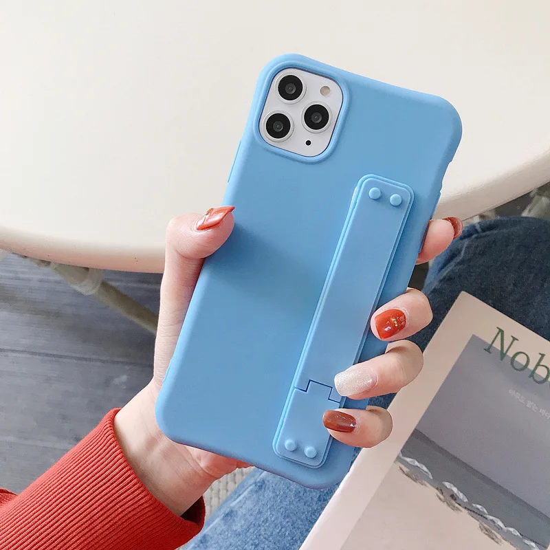 

Candy Soild Color Cases For iPhone X XS Max XR Transparent Soft Fundas For iPhone 11 XR 6S 7 8 Plus 12 Clear Covers With Holder