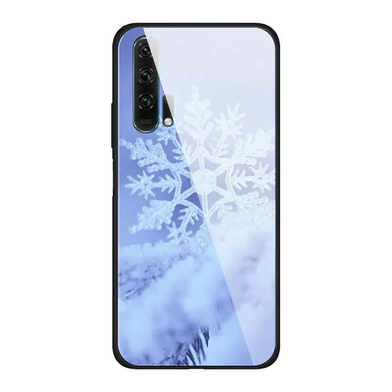 

Christmas Snowflake Phone Case For Huawei Mate 9 10 lite 20Pro&Tempered Glass Back Cover For Honor 7A 8X 9 10 V10