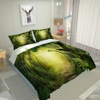 Photo green forest bedding set Pillowcase Bed Bedclothes Queen Elegant Adult 3d bedding set