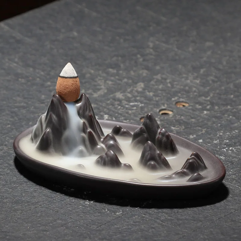 Керамический обратный поток горной реки благовония декор для дыма водопад Zen