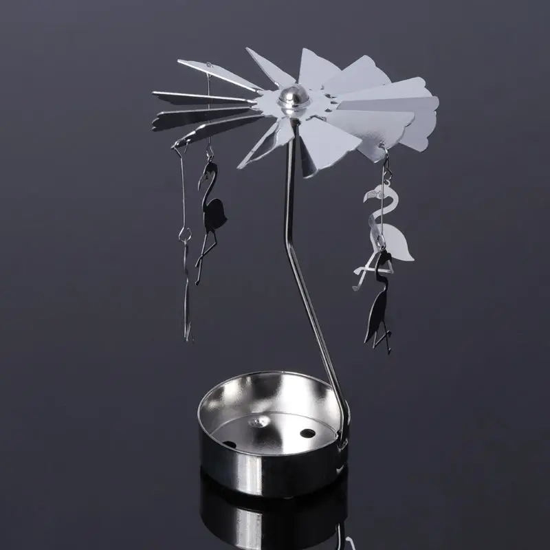 Вращающийся Чай свет лампы в форме свечи металла держатель карусель лошадка для