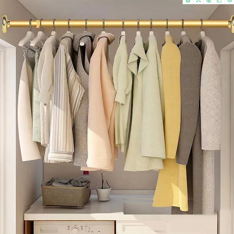 

Punch Free Extendable Rod Multifuction Adjustable Extendable Rod Aluminum Shower Curtain Telescopic Rods Bathroom Curtain Rods