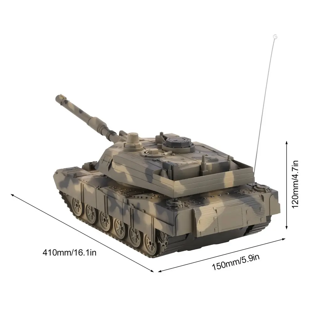 

1:14 4CH Simulation RC Military Tank Turret Rotation Light & Music Remote Control Car Model Long Distance Control Kids Toy Gift