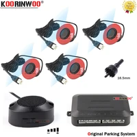 koorinwoo parking sensor parktronic 4 blacksilverwhite adjustable speaker switch sound reversing radar buzzer 12v alarm system
