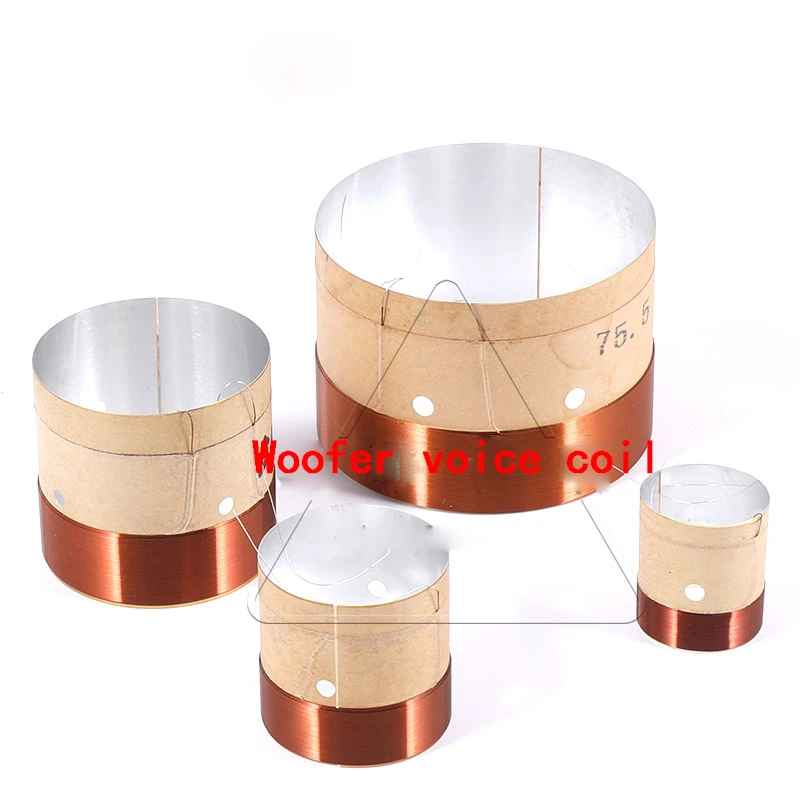 

25.5~75.5mm Woofer Voice Coils Bass Speaker Repair parts 2-layer white aluminum