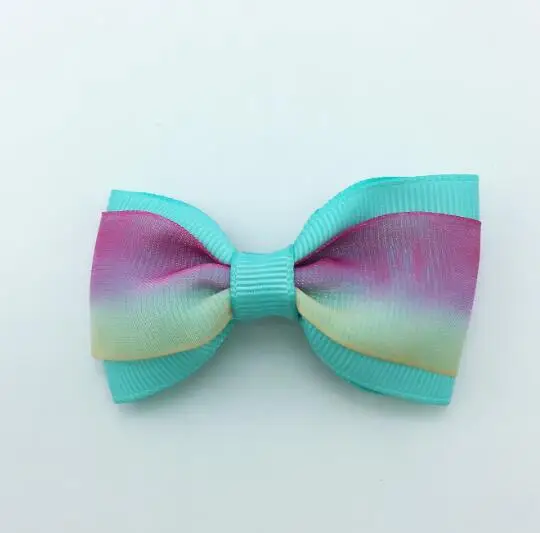 20 шт./лот твердого Бутик Grosgrain ленты для девочек с маленьким бантом; резинка для волос, обтянутая тканью; зажим для галстука лента для волос, бабочка Сделай Сам DIY бигуди для волос Аксессуары Лучший подарок - Цвет: 7