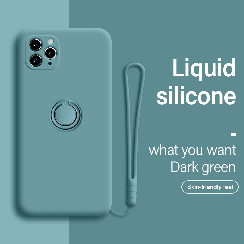 

For Iphone 11 Ultra-thin Silicone Magnetic Holder Phone Case for IPhone 11 Pro XS Max XR X 7 8 Finger Ring Bracket Stand Cover