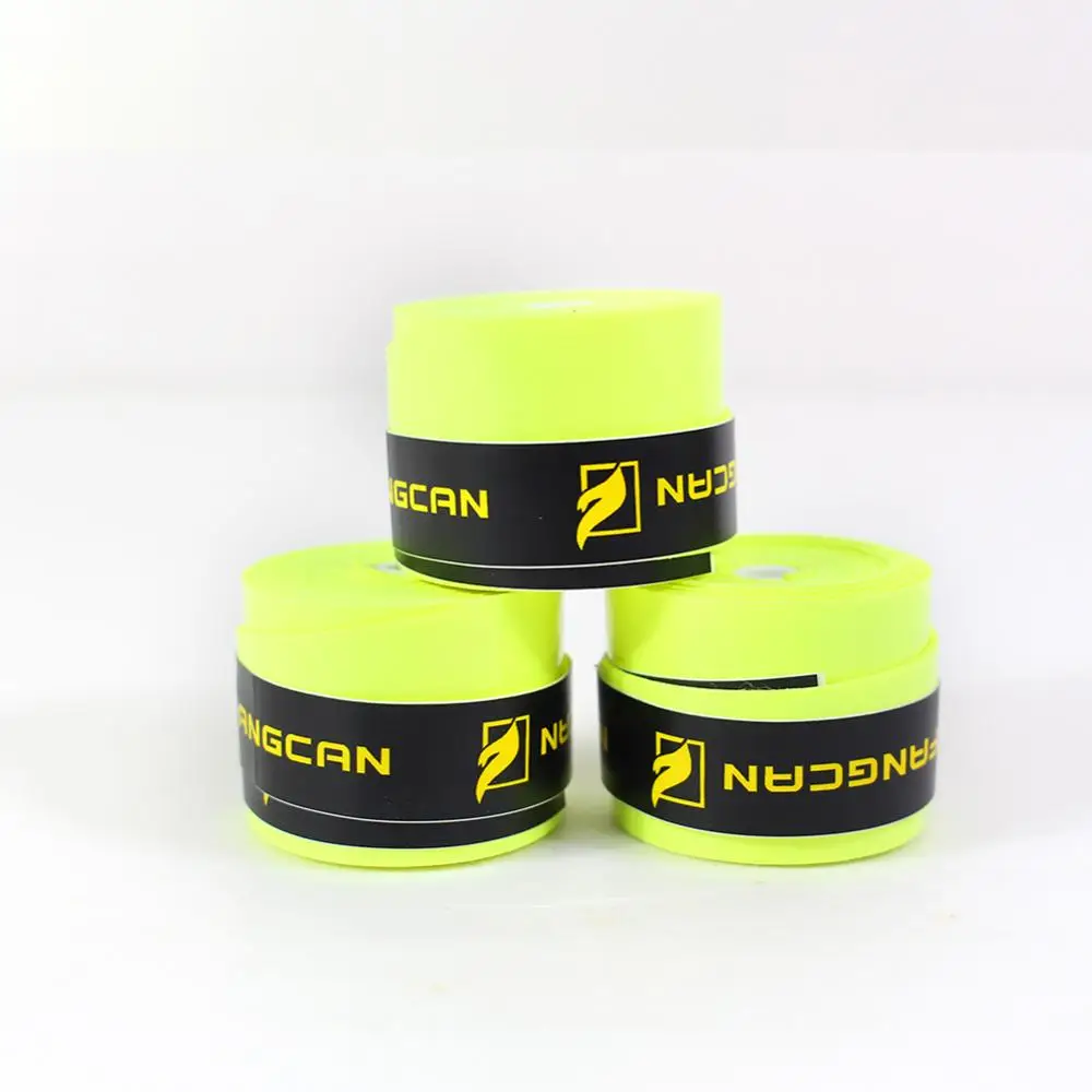 Fluorescent yellow FANGCAN 3 шт. Сменные липкие накладные ручки для игры в теннис, бадминтон, сквош ручка для ракетки, лента - Цвет: Fluorescent yellow