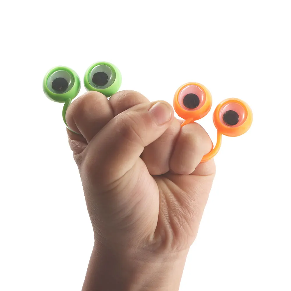 

10Pcs New Eye Finger Puppets Plastic Rings with Wiggle Eyes Favors for Kids Assorted Colors Gift Pinata Fillers Anti-stress Toys