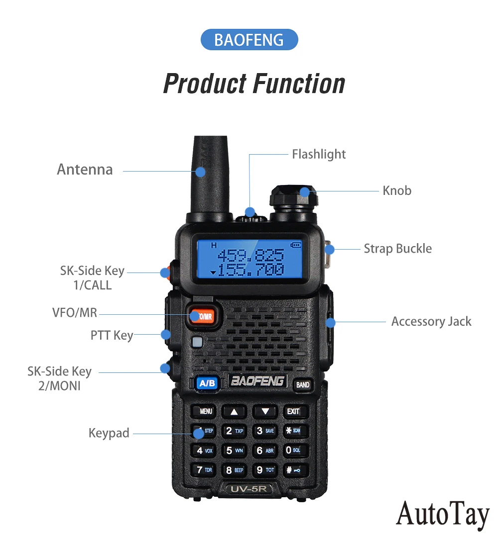 Портативная рация Baofeng UV 5R Двухдиапазонная радиостанция CB 8 Вт UV5R VHF/UHF для