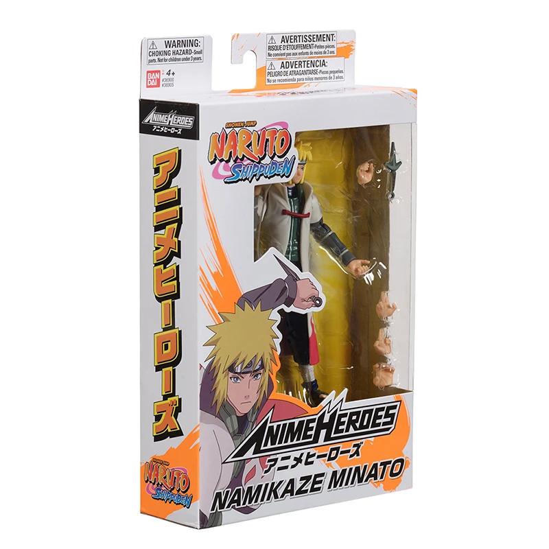 

in stock original Bandai Anime Heroes NARUTO 6 inches action doll Namikaze Minato Action anime Figure PVC model Brinquedos