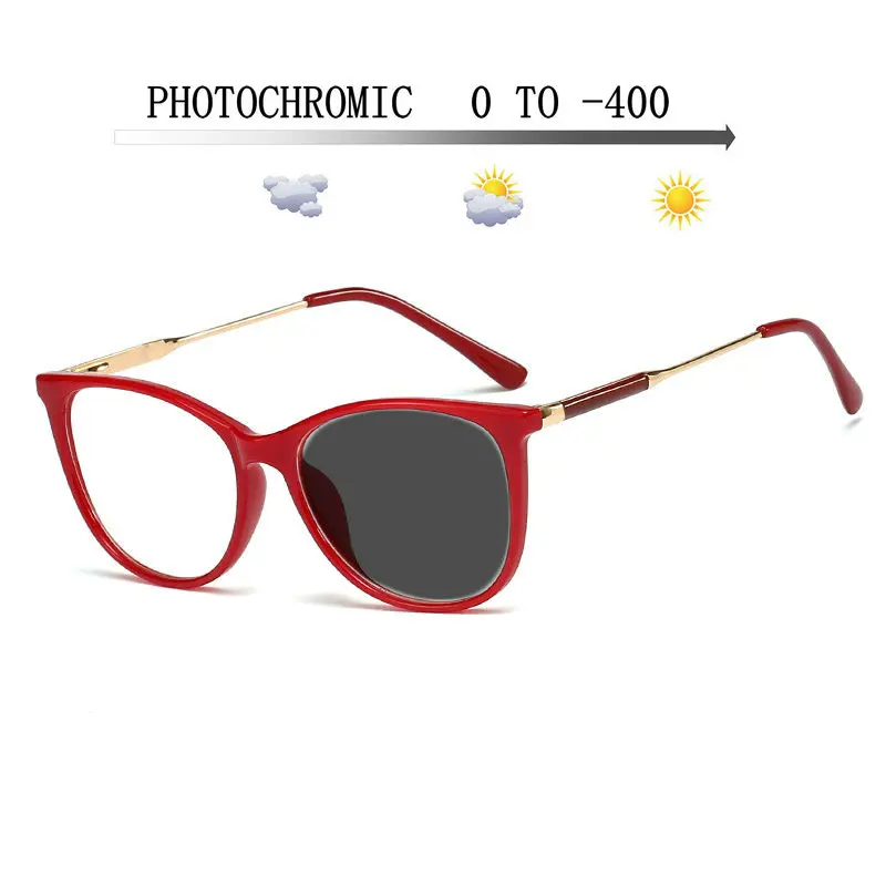 Модные женские солнцезащитные фотохромные очки для близорукости оптические