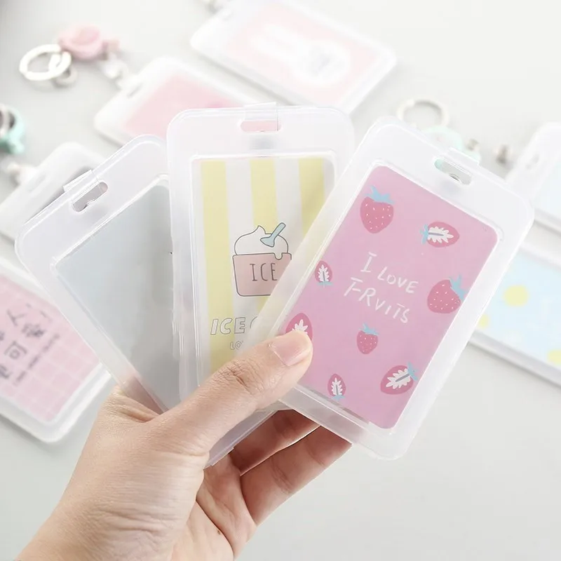 Милый брелок с прозрачным окошком для бейджа Id держатель карт выдвижной цепочка