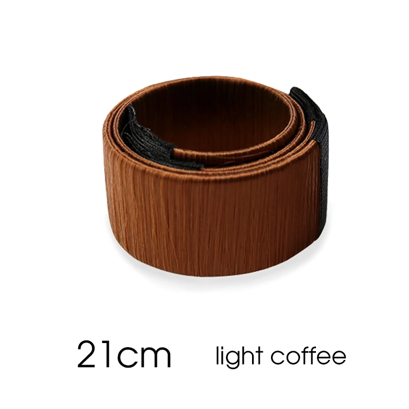 light coffe 21cm 1 Набор для женщин и девочек, волшебный стиль, инструменты для укладки волос, булочки, Braiders, щипцы для завивки волос, лента для волос, аксессуары для волос - Цвет: light coffe 21cm