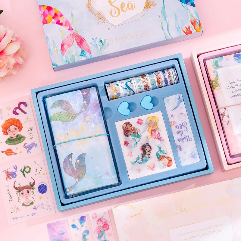 Креативный милый блокнот ручная книга набор инструментов Русалочка планировщик