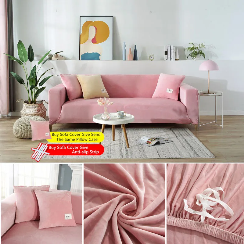 

2021 Thick Velvet Sofa Cover Universal Elastic Couch Cover for Living Room Sofa Towel Slip-resistant Strech Sofa Slipcover