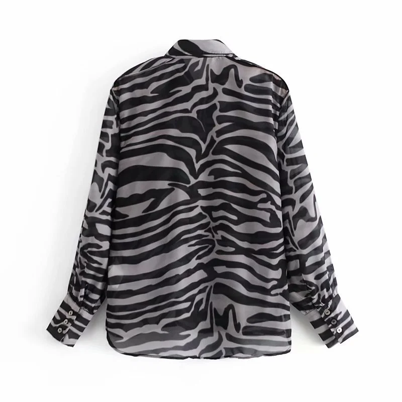 

Long Sleeve Black Stripe Big Pocket Shirt Vintage Plus Size Women Blouse Shirt