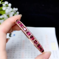 kjjeaxcmy boutique jewelry 925 sterling silver inlaid natural garnet female bracelet support detection popular classic